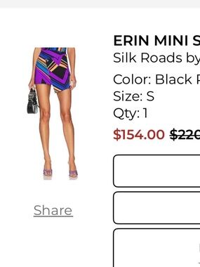 Erin Mini Skirt - Black & Purple Geo Print